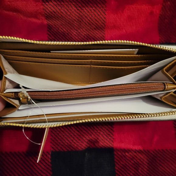 🎀MICHAEL KORS Jet Set Travel Large Logo Quarter-Zip Wallet Vanilla🎀 - Picture 4 of 8